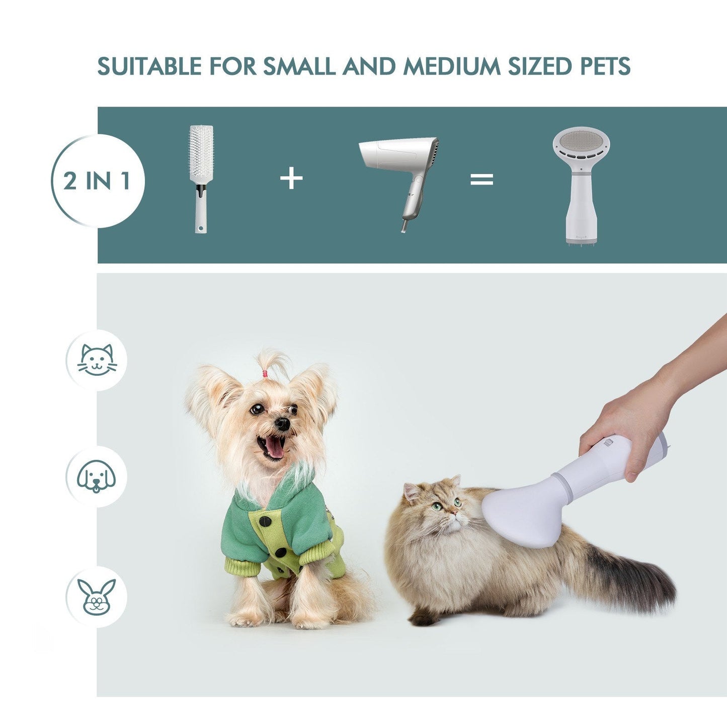 2-in-1 Grooming Hair Dryer Brush